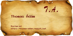 Thomas Ádám névjegykártya